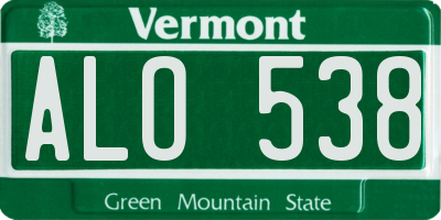 VT license plate ALO538