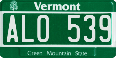 VT license plate ALO539