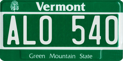 VT license plate ALO540