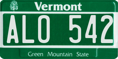 VT license plate ALO542