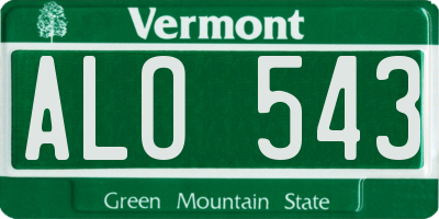 VT license plate ALO543