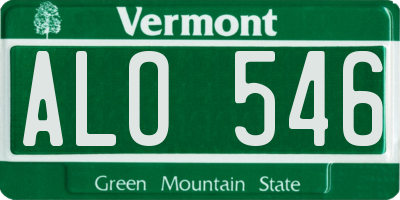 VT license plate ALO546