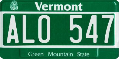 VT license plate ALO547