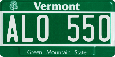VT license plate ALO550