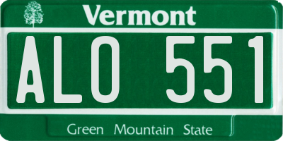 VT license plate ALO551