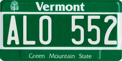 VT license plate ALO552