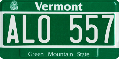 VT license plate ALO557