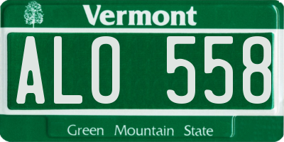 VT license plate ALO558