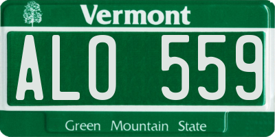 VT license plate ALO559