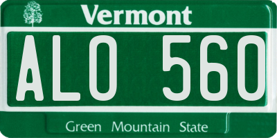 VT license plate ALO560