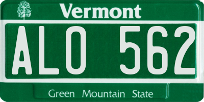 VT license plate ALO562