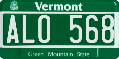 VT license plate ALO568