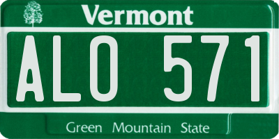 VT license plate ALO571