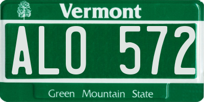 VT license plate ALO572