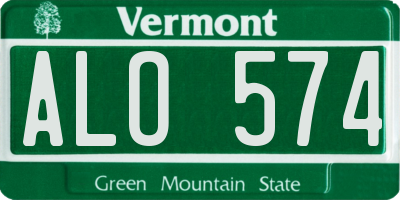 VT license plate ALO574