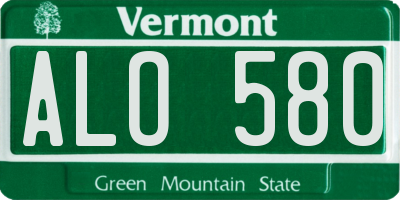 VT license plate ALO580