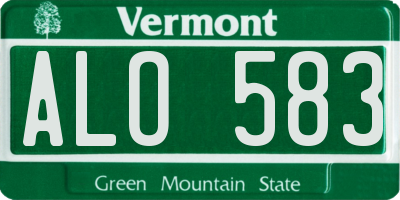 VT license plate ALO583