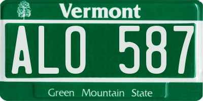 VT license plate ALO587