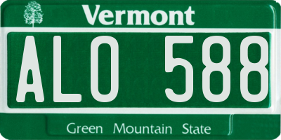 VT license plate ALO588