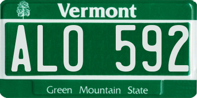 VT license plate ALO592
