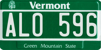 VT license plate ALO596