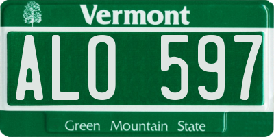 VT license plate ALO597