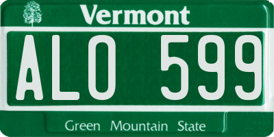 VT license plate ALO599