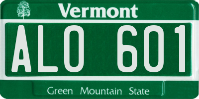VT license plate ALO601