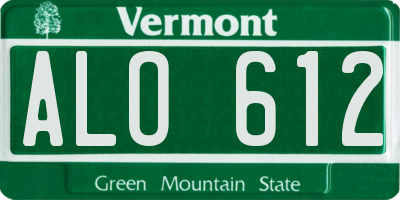 VT license plate ALO612