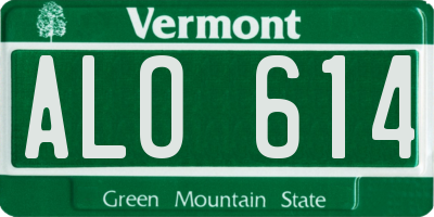 VT license plate ALO614