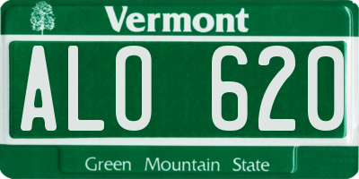 VT license plate ALO620