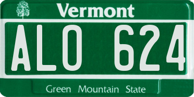 VT license plate ALO624