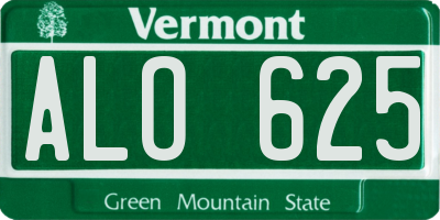VT license plate ALO625