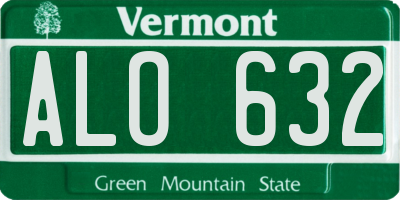 VT license plate ALO632