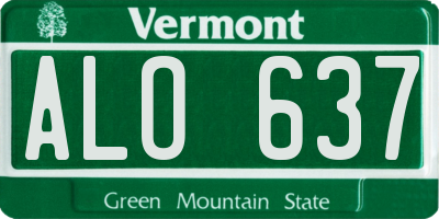 VT license plate ALO637