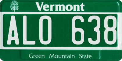 VT license plate ALO638