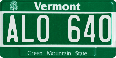 VT license plate ALO640