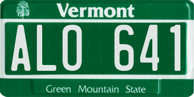 VT license plate ALO641