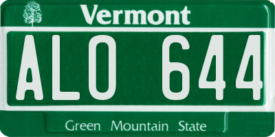 VT license plate ALO644