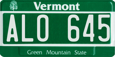 VT license plate ALO645