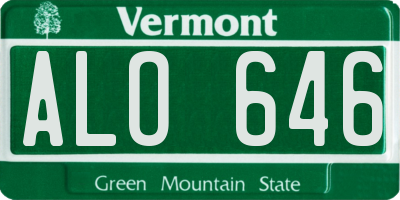 VT license plate ALO646