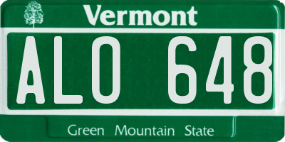 VT license plate ALO648
