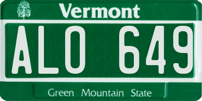 VT license plate ALO649
