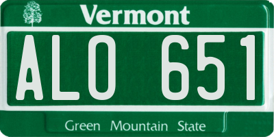 VT license plate ALO651