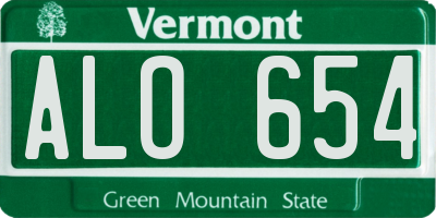 VT license plate ALO654