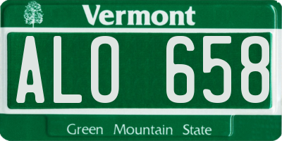 VT license plate ALO658