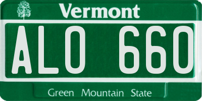 VT license plate ALO660