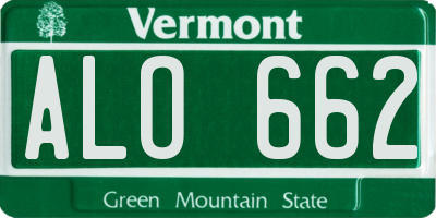VT license plate ALO662