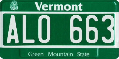 VT license plate ALO663