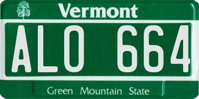 VT license plate ALO664